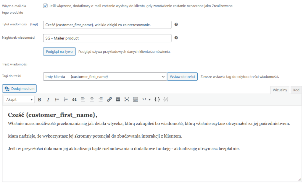 dodatkowy e-mail po zakupie WooCommerce – Sprawdź